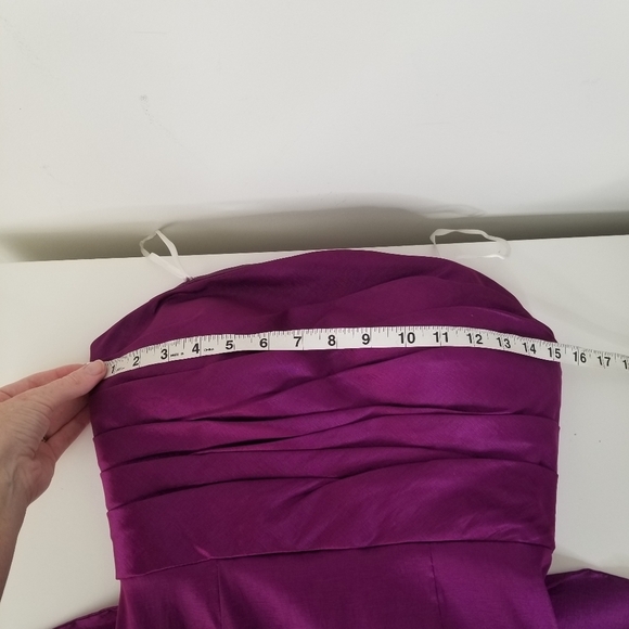 Mac Duggal Purple Strapless Formal Gown Cascading Waterfall Draped Back Size 6 - Picture 11 of 14